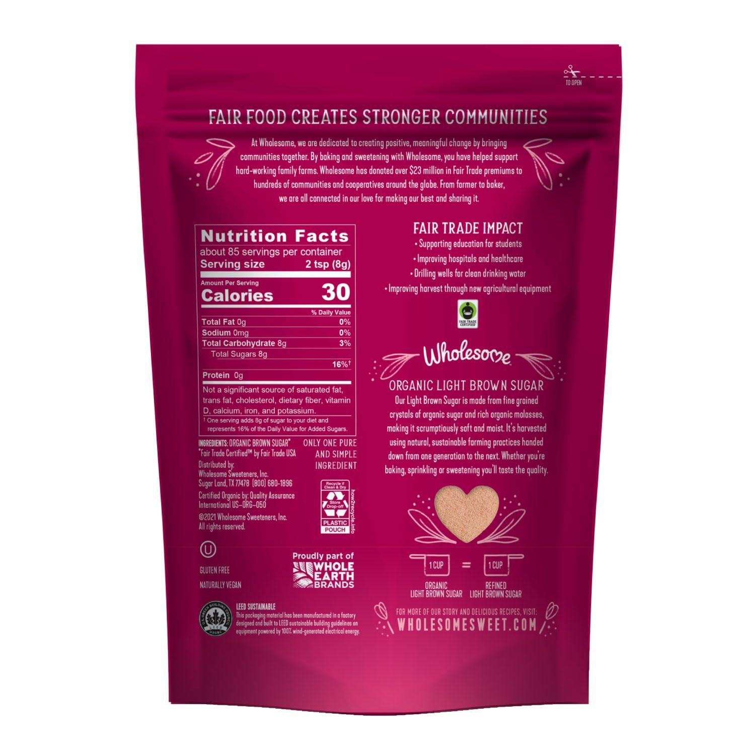 image:imageWholesome Fair Trade Organic Light Brown Sugar 24oz 6PackLight Brown Sugar