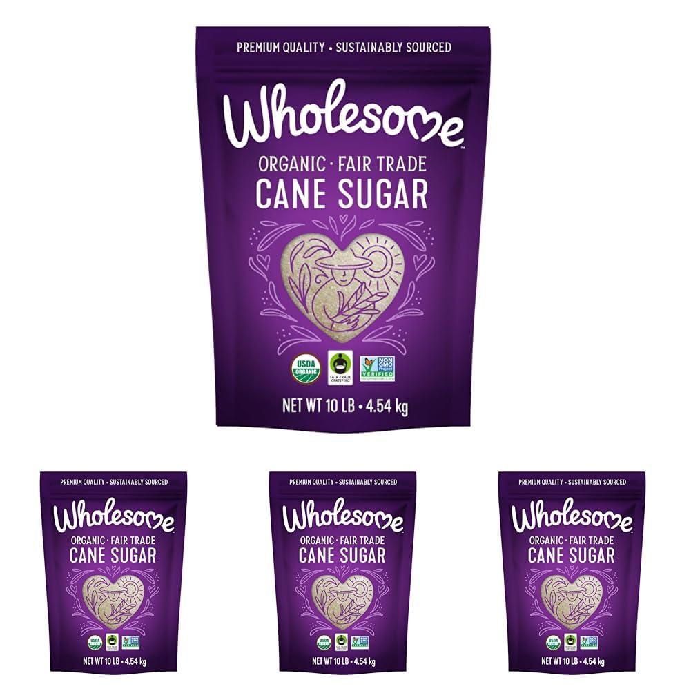 image:imageWholesome Sweeteners 10Pound Organic Cane Sugar Fair Trade Non GMO Gluten Free Pure amp Vegan for Baking and Sweetening10 LB