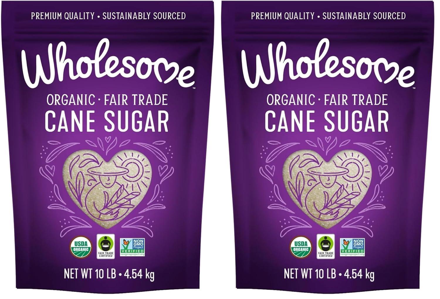 image:imageWholesome Sweeteners 10Pound Organic Cane Sugar Fair Trade Non GMO Gluten Free Pure amp Vegan for Baking and Sweetening10 LB