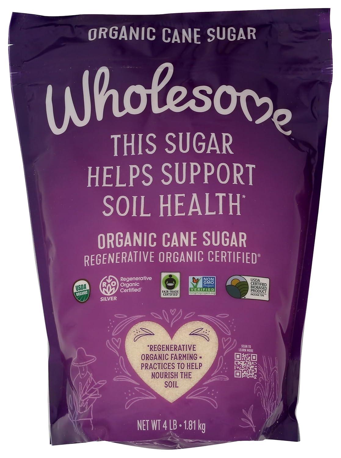 image:imageWholesome Sweeteners 10Pound Organic Cane Sugar Fair Trade Non GMO Gluten Free Pure amp Vegan for Baking and Sweetening4 LB