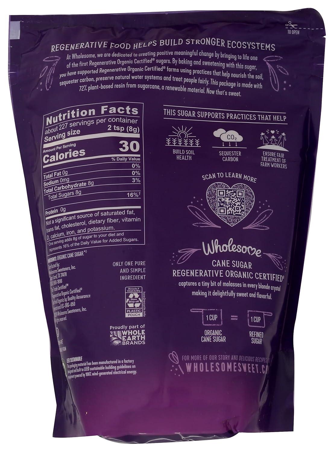 image:imageWholesome Sweeteners 10Pound Organic Cane Sugar Fair Trade Non GMO Gluten Free Pure amp Vegan for Baking and Sweetening4 LB