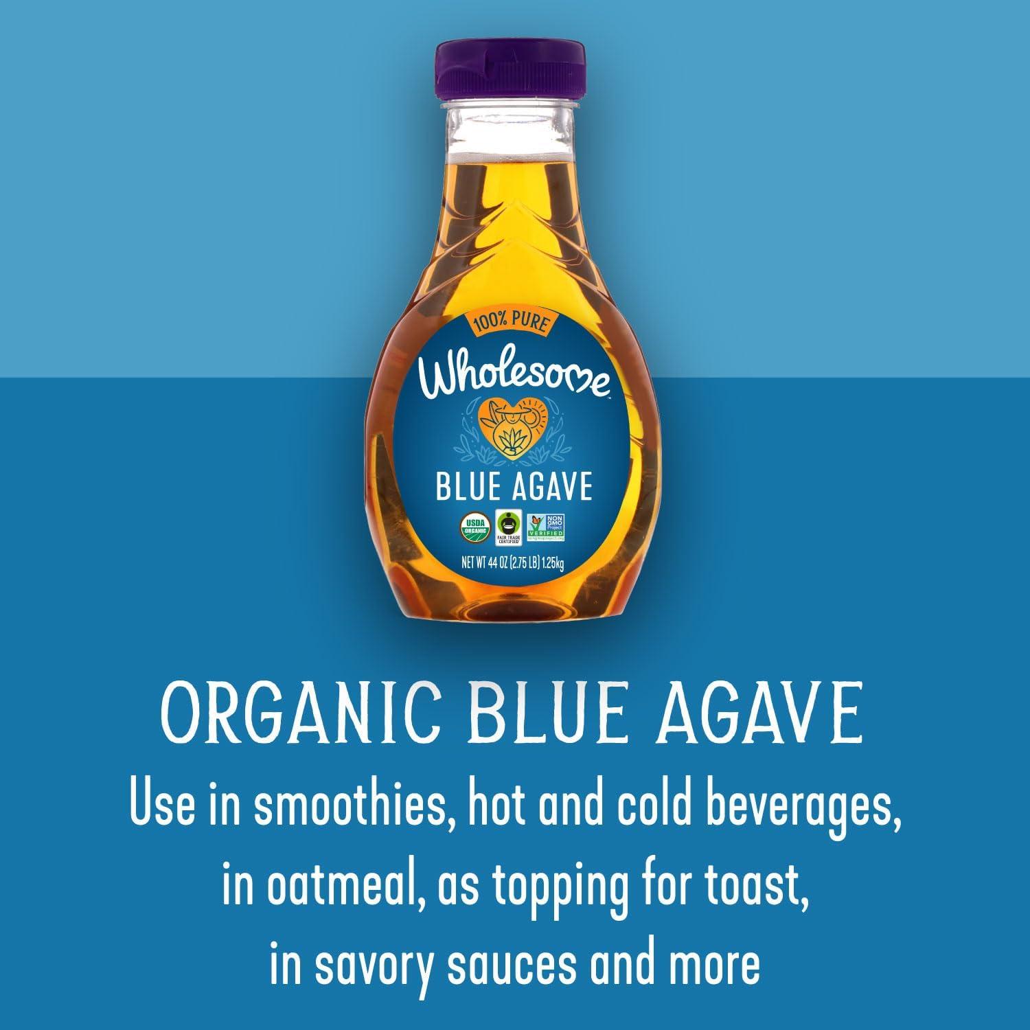 image:imageWholesome Sweeteners 44Ounce Organic Blue Agave Nectar Fair Trade 100 Pure Non GMO Gluten Free amp Vegan 2 Pack44 Ounce Pack of 2