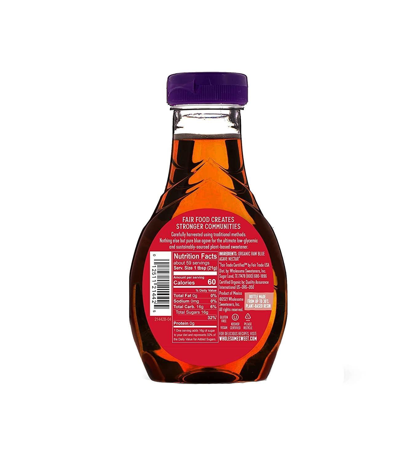 image:imageWholesome Sweeteners 44Ounce Organic Raw Blue Agave Nectar Fair Trade 100 Pure Non GMO Gluten Free amp Vegan 2 Pack44 Fl Oz Pack of 2