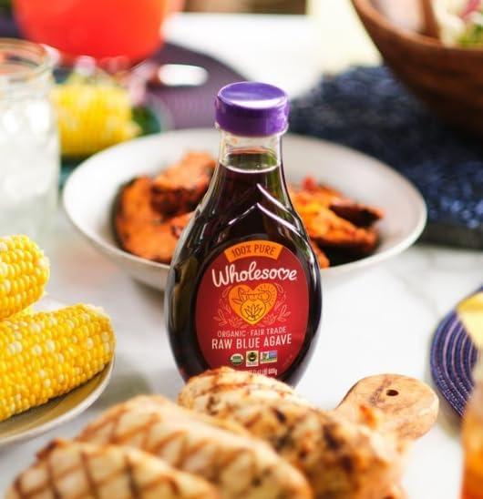 image:imageWholesome Sweeteners 44Ounce Organic Raw Blue Agave Nectar Fair Trade 100 Pure Non GMO Gluten Free amp Vegan 2 Pack44 Fl Oz Pack of 2