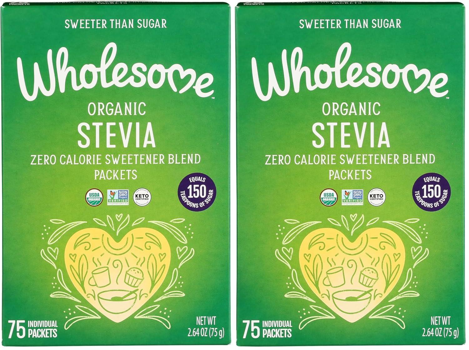image:imageWholesome Sweeteners Organic Stevia 75 Count Packets Zero Calorie Sweetener Blend Keto Friendly Non GMO Gluten Free amp Vegan 1 Pack75 Packets