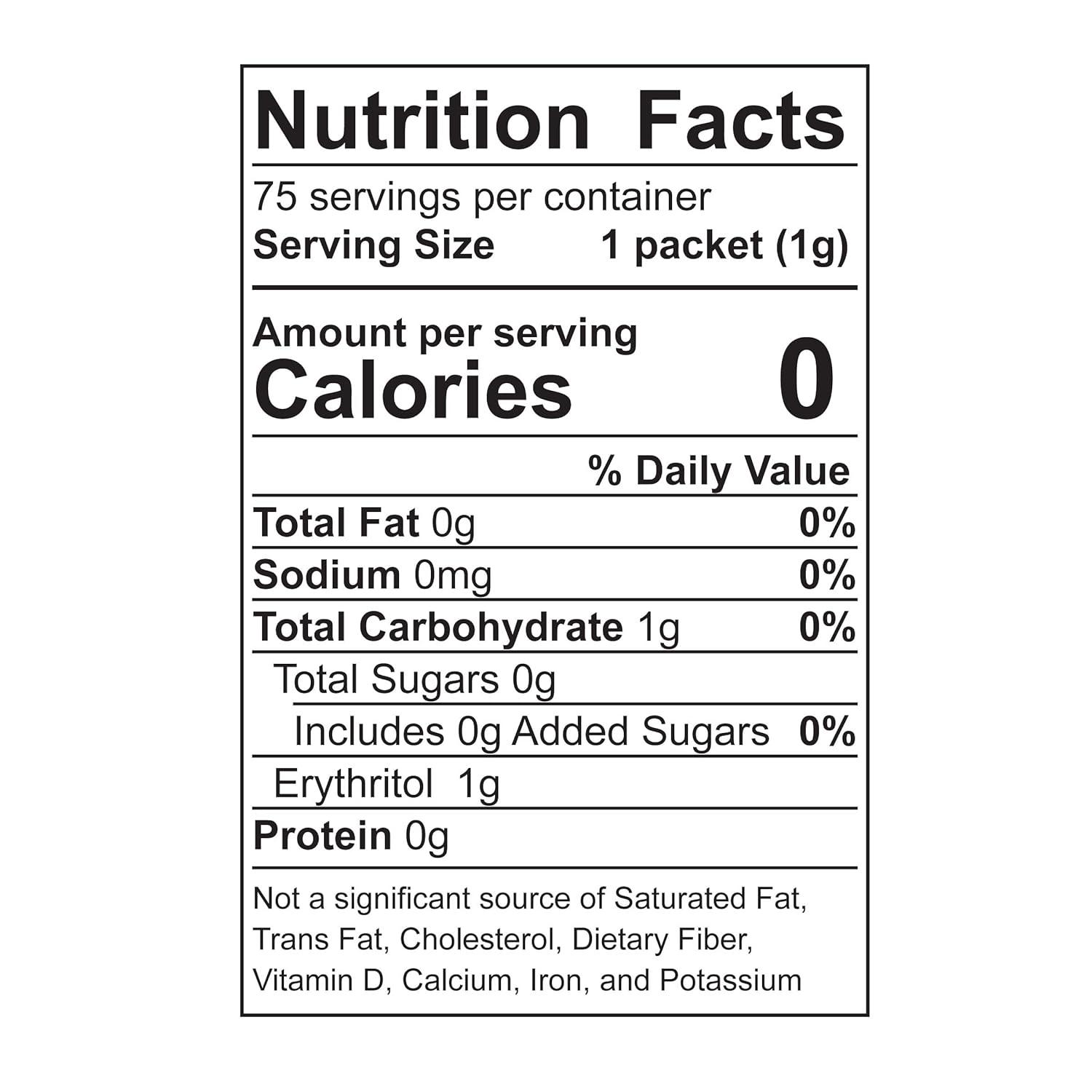image:imageWholesome Sweeteners Organic Stevia 75 Count Packets Zero Calorie Sweetener Blend Keto Friendly Non GMO Gluten Free amp Vegan 1 Pack75 Packets