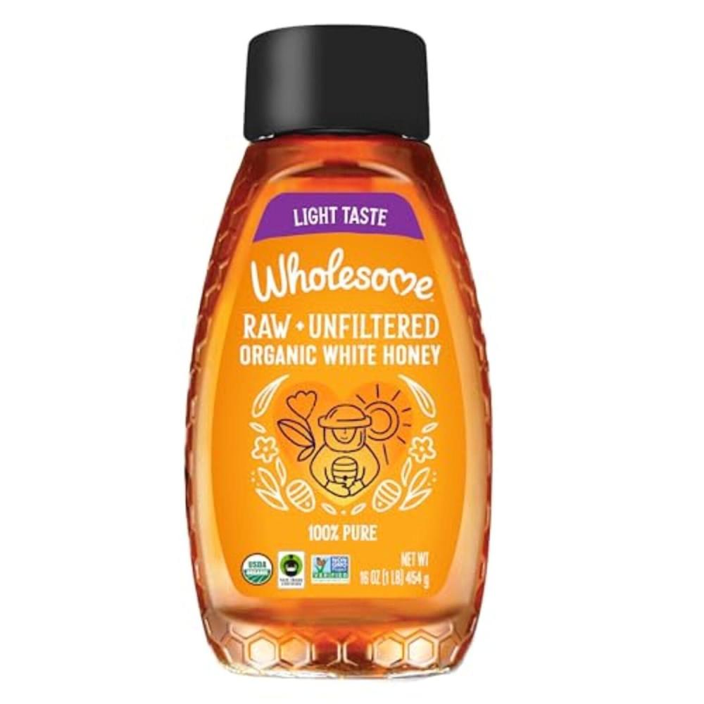 image:imageWholesome Sweeteners 16Ounce Organic Raw Unfiltered White Honey Bottle 100 Pure Fair Trade Certified Non GMO Project Verified amp Gluten Free Sweetener 1 Pack16 oz Pack of 1
