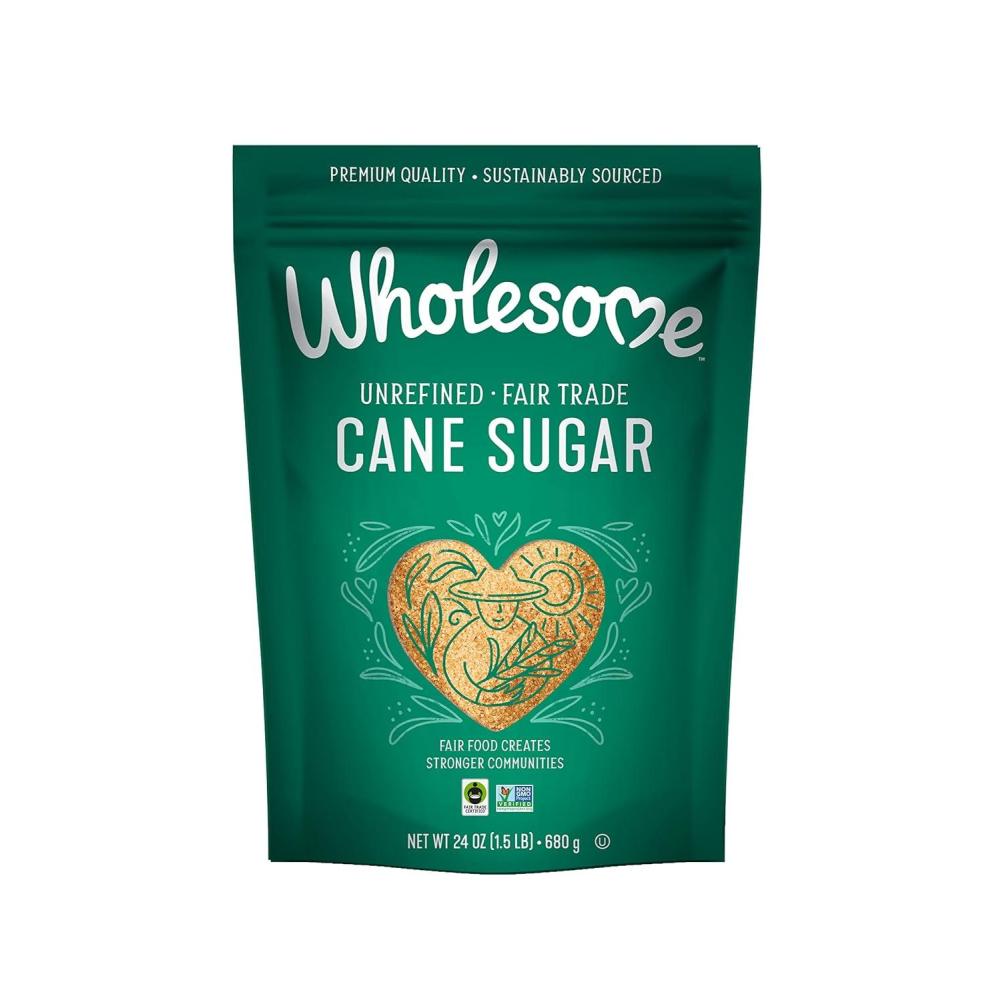 image:imageWholesome Sweeteners 24Ounce Unrefined Cane Sugar Fair Trade Non GMO Gluten Free amp Vegan for Baking and Sweetening 12 Pack