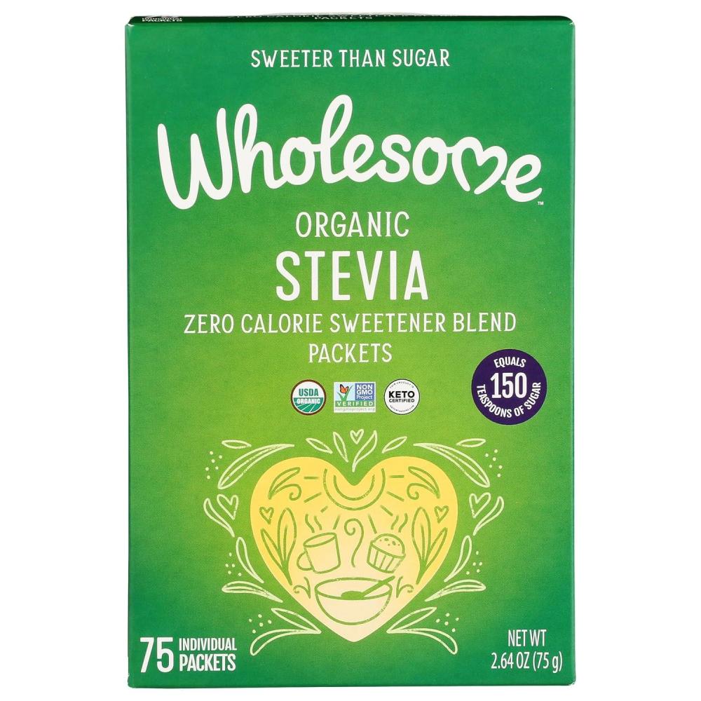 image:imageWholesome Sweeteners Organic Stevia 75 Count Packets Zero Calorie Sweetener Blend Keto Friendly Non GMO Gluten Free amp Vegan 1 Pack75 Packets