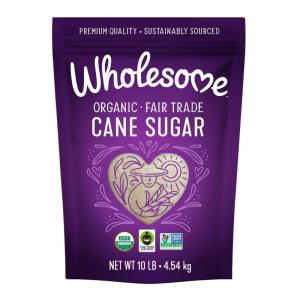 Wholesome Sweeteners 10-Pound Organic Cane Sugar, Fair Trade, Non GMO, Gluten Free, Pure & Vegan, for Baking and Sweetening(10 LB)