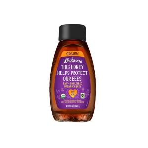 Wholesome Sweeteners 16-Ounce Organic Raw Unfiltered Honey Bottle, 100% Pure, Fair Trade Certified, Non GMO Project Verified, & Gluten Free, 1 Pack