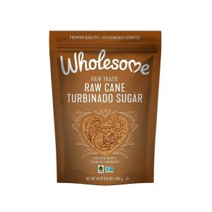 Wholesome Sweeteners 24-Ounce Raw Cane Turbinado Cane Sugar, Fair Trade, Non GMO, Gluten Free & Vegan, 6 Pack(24 Ounce (Pack of 1))