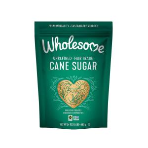 Wholesome Sweeteners 24-Ounce Unrefined Cane Sugar, Fair Trade, Non GMO, Gluten Free & Vegan, for Baking and Sweetening, 12 Pack