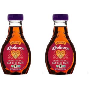 Wholesome Sweeteners 44-Ounce Organic Raw Blue Agave Nectar, Fair Trade, 100% Pure, Non GMO, Gluten Free & Vegan, 2 Pack(44 Fl Oz (Pack of 2))